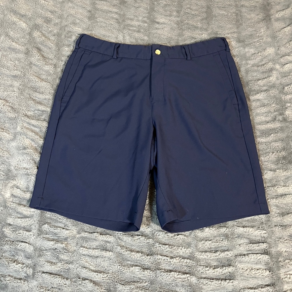 MAGASCHONI‎ MAN Navy Blue Polyester Dress Shorts Size 34 Golf